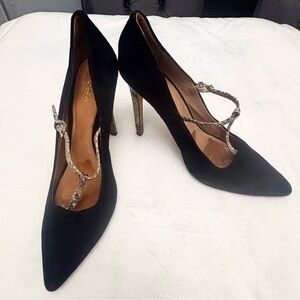 COACH Fulton Black Suede Snake
High Heel Stiletto Designer Pumps Size 9B
